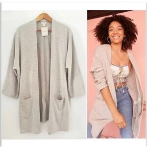 DONNI. Anthropologie. Sandwash Open Front Cardigan One Size Fits All-Plus-NWT